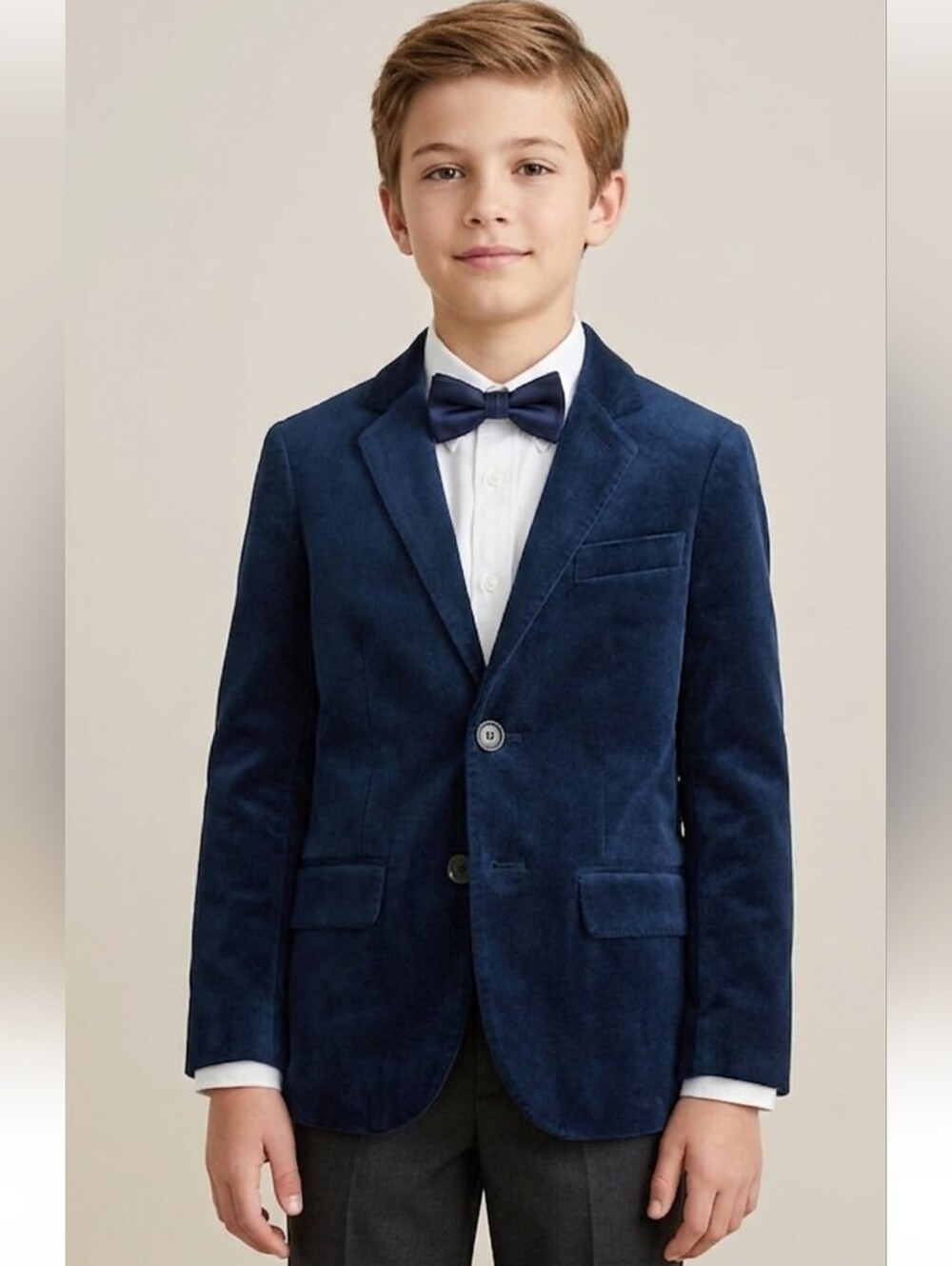J.Crew Boys' Ludlow Navy Velvet Two Button Party Blazer Suit Jacket! Size 12